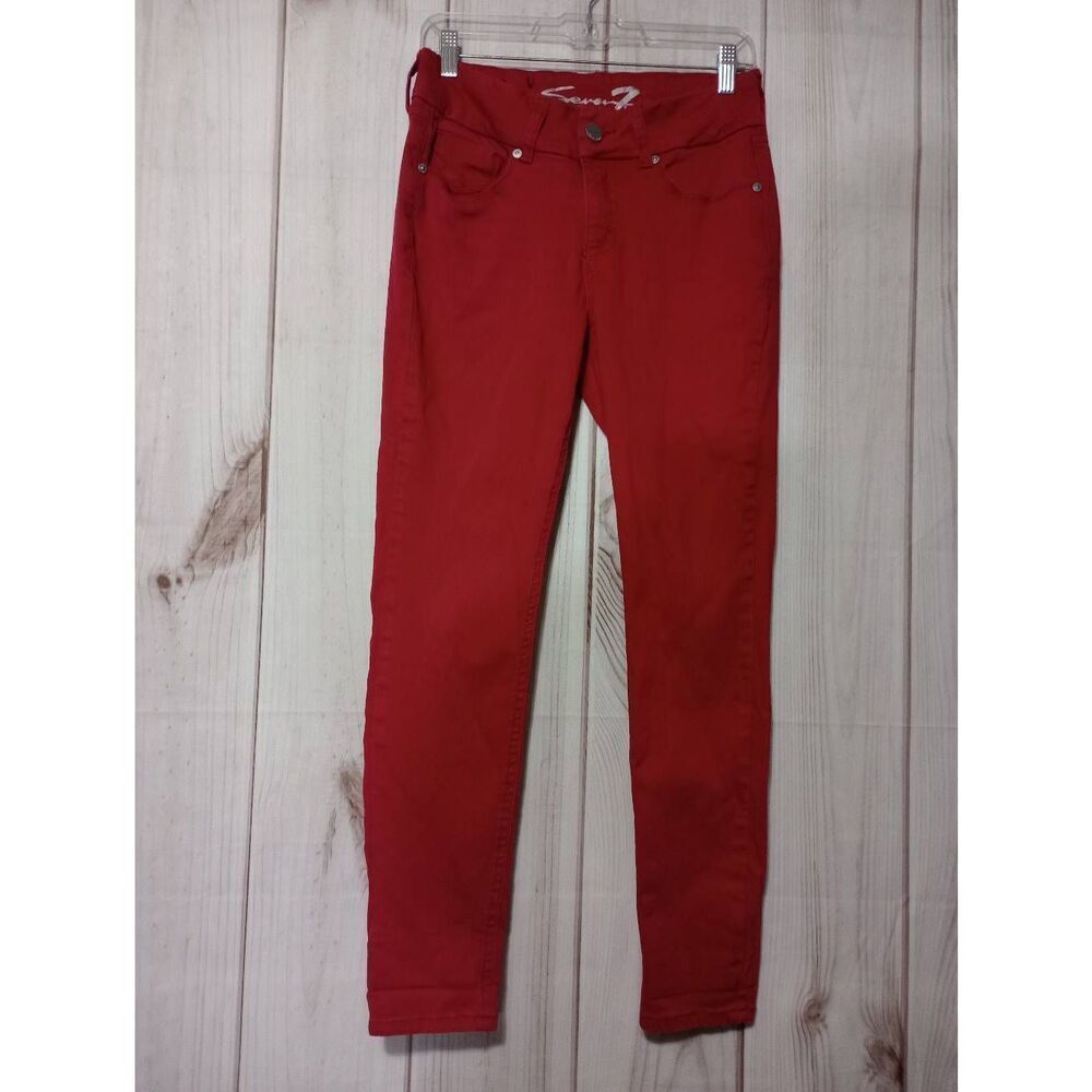 Seven7 Tummyless Skinny Jeans Womens Size‎ 8 Pink Stetch